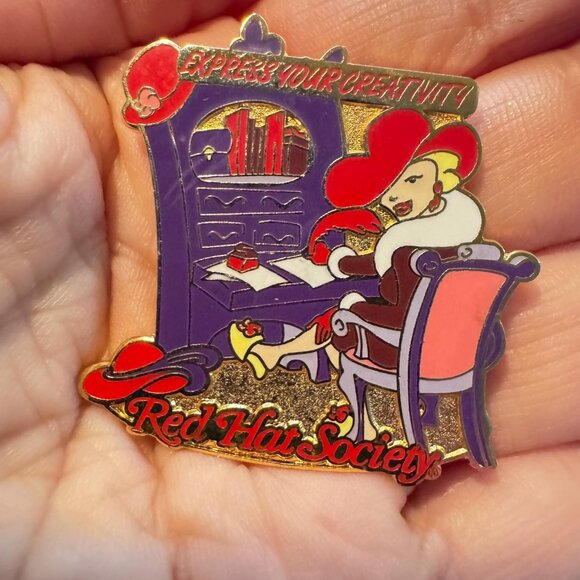 Red Hat Society Pin Signed 2009 Enamel Collectible Brooch - Picture 5 of 9